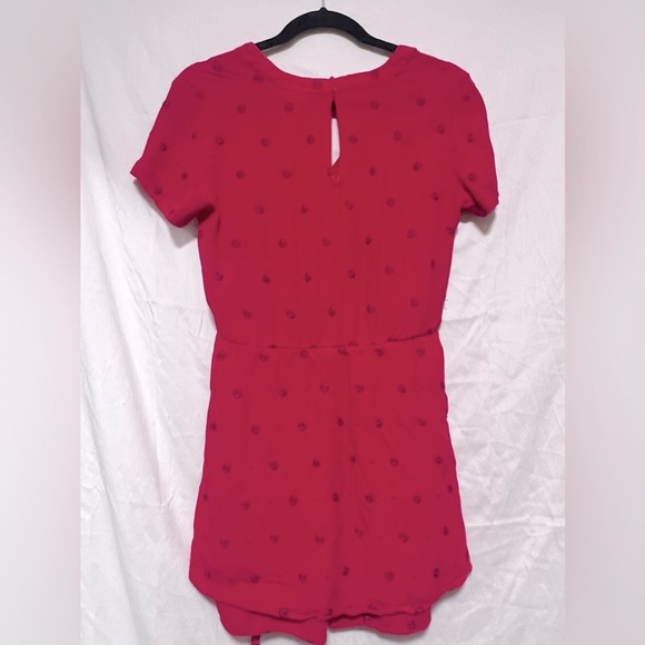 ANTHROPOLOGIE ETT:TWA Women’s M GREENBRIER EMBROIDERED Hot Pink Red ROMPER - Picture 7 of 11